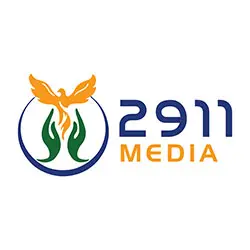 A logo of 2 9 1 1 media, which is an affiliate of the church.