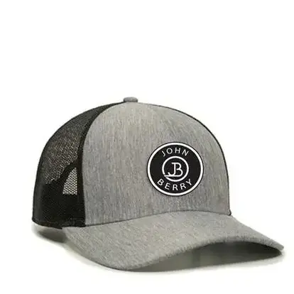 A gray and black hat with the words " iowa beers ".