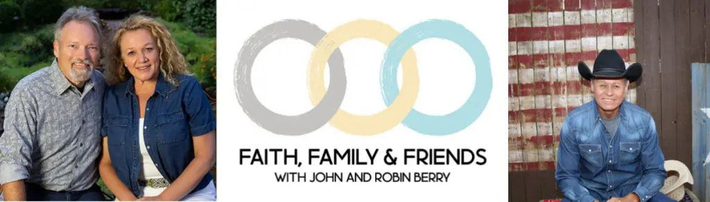 A logo for the faith, family and friends podcast.