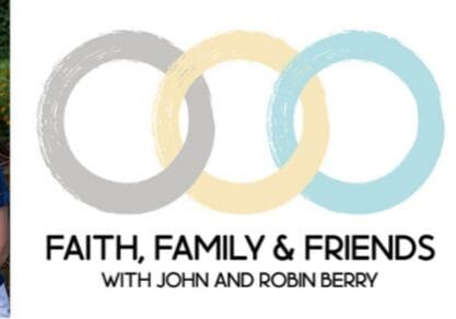 A logo for the faith, family and friends podcast.