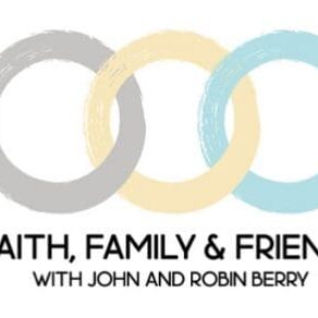 A logo for the faith, family and friends podcast.